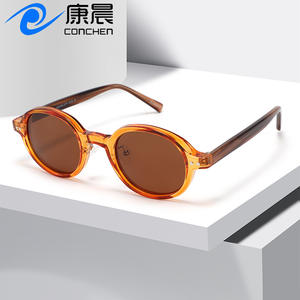 Nouvelles lunettes de soleil polarisées TR90 à monture ronde et branches en acétate, protection UV400, unisexe, pour tenues de voyage tendance - Product Image 4