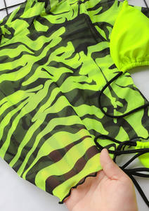 Nouveau 3pcs Bikini Set Neon Green Pink Leopard <span class=keywords><strong>Maillot</strong></span> <span class=keywords><strong>de</strong></span> bain trois pièces pour femmes avec couverture Ups Bathing Beach Holiday Bulk Clothes - Product Image 3