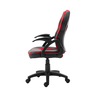 <span class=keywords><strong>Silla</strong></span> giratoria roja para juegos de carreras, <span class=keywords><strong>silla</strong></span> relajante de espalda media de estilo minimalista para estudio en el hogar, Material de cuero sintético para jugadores infantiles - Product Image 5