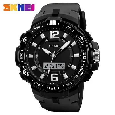 Skmei 1273 Men's Quartz&Digital Sport Watch Multifunctional Dual Time Analog Display Week Date Alarm Luminous Wristwatch For Men
