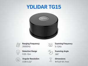 Sensor LiDAR YDLIDAR TG15 de 360 Grados 2D ToF, Alcance de 15 m, IP65, Escáner de Navegación Robótica para Evitar Obstáculos - Product Image 6