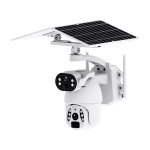 Dual-Solarpanel 6 MP HD Heimsicherheitskamera Außenbereich wasserdicht WLAN Nachtsichtfernbedienung HD PTZ kabellose Überwachungskamera