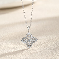 Collier pendentif trèfle à quatre feuilles ajouré Mylove en argent sterling S925, zircon personnalisé, nouveau, étincelant, plaqué rhodium, micro-pavé CZ