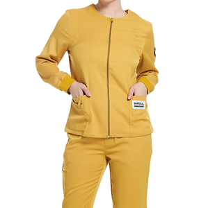 2024 Unisex scrub uniformi set ospedale infermiere salone <span class=keywords><strong>di</strong></span> bellezza uomo donne lavoro lavoro giacca con Zip pantaloni tuta - Product Image 1