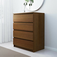 Ensemble de commode et de table d'appoint en bois de chêne rustique, noir, beige, blanc brillant, style panneau, tiroirs pour chambre à coucher, maison, hôtel