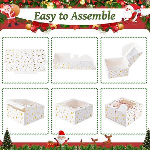 Cajas para Galletas Navideñas con Ventana, Cajas Blancas de Panadería para Galletas, Cajas para Regalos, Cajas para Pastelería, para Regalar, Cubiertas de Chocolate - Product Image 6