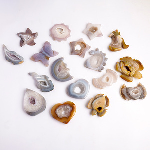 Vendita all'Ingrosso di Figurine in Agata Drusa Naturale Intagliate a Forma di Stella, <span class=keywords><strong>Luna</strong></span>, Farfalla, Cuore e Tartaruga, Pietra Curativa in Cristallo, Ornamento per Arredamento Casa - Product Image 1