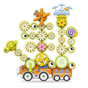 Jouets de construction en plastique pour enfants, train électrique créatif à assembler soi-même, avec engrenages rotatifs pour jardin, pour l'éducation musicale et STEM - Product Image 1