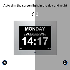 Orologio <span class=keywords><strong>Digitale</strong></span> Russo con Calendario, 8 Pollici, 24 Promemoria, Auto-Oscurante, Extra Large per Anziani e Persone con Demenza - Product Image 2