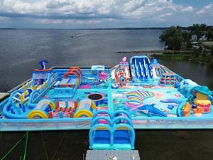 Nuevo Diseño Comercial Grande inflable flotante parque acuático Aqua Sports Park Rabbit Bouncer Castle con tobogán para la venta - Product Image 2