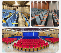 Meubles de théâtre de haute qualité, fauteuil moderne, chaise d'étudiant, tablette d'écriture, siège pivotant à roulettes pour l'église et l'école