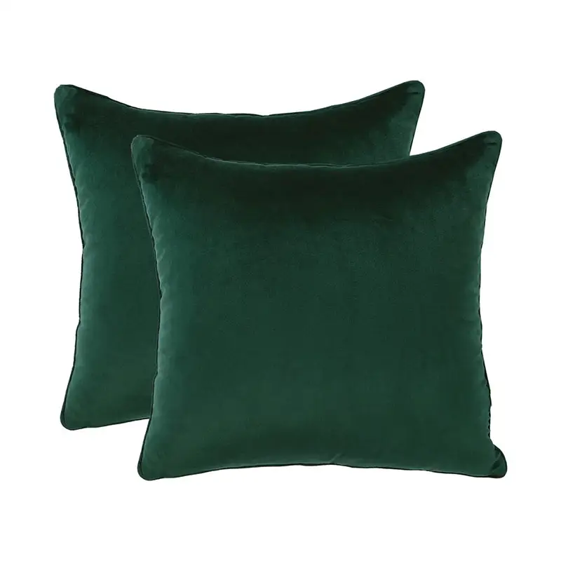 Durable Soft Modern Square Green Decorative 43x43 cm velvet cushion cover for throw pillows