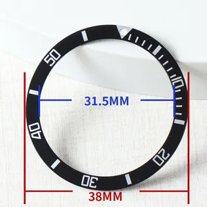 Aluminium/Keramiek 38Mm * 31.5Mm Horloge Platte Bezel Insert Voor Seiko Nh35 Nh36 Tonijn Mods Horloge Onderdelen Case Ring Groene Lichtgevende Rand