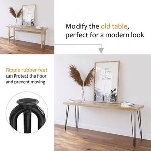 16-Inch Black 3-Rod Hairpin <b>Legs</b> Iron Home Industrial DIY Projects Heavy Duty Outdoor Furniture <b>Table</b> <b>Legs</b> Hospital Workshop - Product Image 3