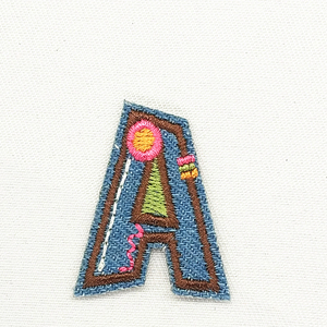 Tela <span class=keywords><strong>vaquera</strong></span> de nuevo estilo, parches con letras bordadas de colores, dibujos animados - Product Image 3