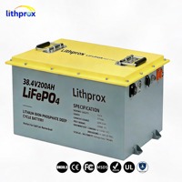 Batterie au phosphate de fer et de lithium de qualité A 38,4 V 200 Ah 6000+ cycles, cycle profond, pour VR, avec BMS intelligent CAN Bus, borne M8, CE RoHS IP67, OEM ODM