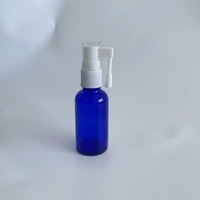 Botella de Vidrio Azul para Suero Cosmético Personalizada, 5 ml, 10 ml, Botella Redonda Vacía de Vidrio para Spray Nasal