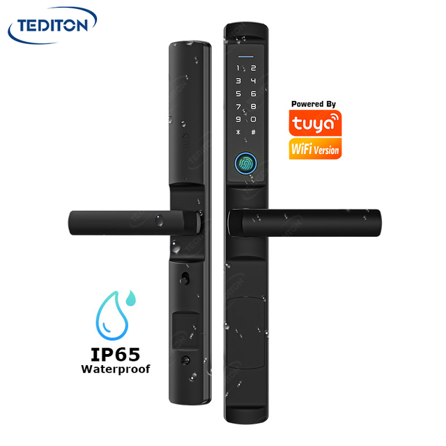 Tediton Waterproof 6085 Mortise Lock Body American Indoor Fingerprint Smart Door Lock for Aluminum Door
