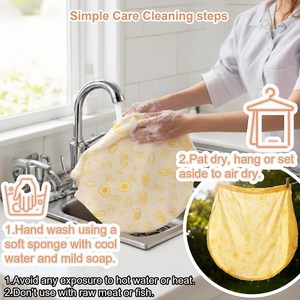 Custom Design 10/12 Inch Beeswax Sourdough Bowl Covers Reusable Organic Elastic Cover for Sourdough Bread Proofing - Product Image 5