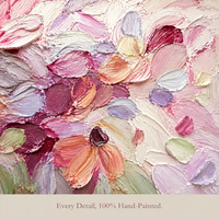 Peinture à l'huile peinte à la main, abstraite, pastel, florale, sur toile, taille personnalisée, vente en gros, décoration murale pour hôtel et maison