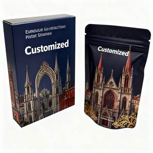 ถุงซิปด้านบนแบบตั้งได้มีซิปเกรดอาหารย่อยสลายได้3.5ก. 7ก. 28ก. พร้อมลายนูนและโลโก้ของฉัน - Product Image 2