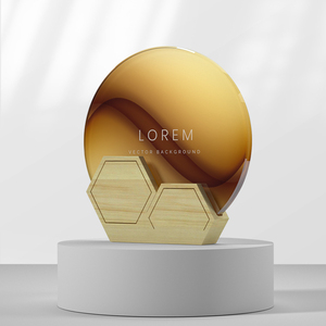 Fábrica JY, venta al por mayor, trofeo de cristal de madera, grabado creativo personalizado, excelente medalla de impresión en Color para empleados - Product Image 4