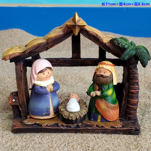 KOMI Vendita Calda di Statuette in Resina della Natività di Gesù, Presepe Familiare con Figure in Sabbia - Product Image 2