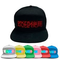 Pantalla LED Gorras de béisbol Mensajes de desplazamiento Pantalla Sombreros Tablero de señal Pantalla recargable USB Gorras y sombreros LED programables