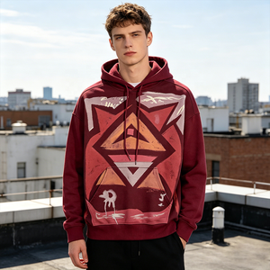 Sudadera con Capucha Vintage Lavada de 450GSM, Estampado Gráfico Personalizado, Estilo Desgastado, Corte Holgado, Felpa Francesa, Sudadera Lisa - Product Image 3