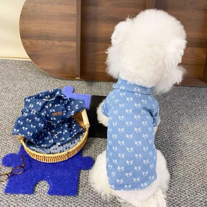 <b>Dog</b> Shirt Bow Tie Denim Breathable All Seasons For Small Medium Large <b>Dogs</b> - Product Image 3