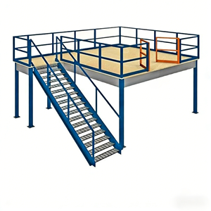 Mezzanine lantai baja tugas berat kustom rak kawat Platform lantai kedua untuk penyimpanan gudang lantai kedua Mezzanine - Product Image 1