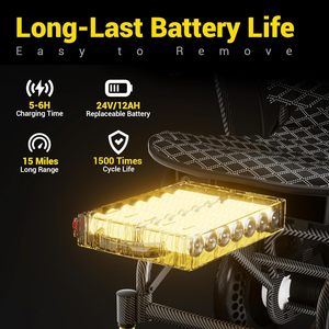 Silla de Ruedas Eléctrica Plegable de Aluminio y Fibra de Carbono, Ligera, con Batería de Litio de 12AH y 15 Millas de Autonomía - Product Image 3