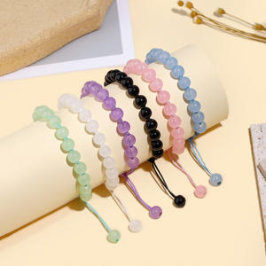 Pulsera Tejida con Cuentas de Vidrio Coloridas Estilo Bohemio, Joyería Minimalista para Parejas, Regalo de Navidad, Tobillera - Product Image 1