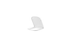 Abattant de toilettes carré blanc UF standard européen, abattant de toilettes en duroplast robuste à fermeture lente, charnière réglable