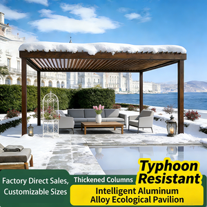 Pergola de jardin en alliage d'aluminium <span class=keywords><strong>5x4</strong></span> pour <span class=keywords><strong>piscine</strong></span> avec éclairage LED et contrôle intelligent - Product Image 3