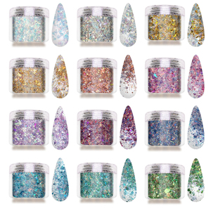 12 Colors Chunky Glitter Holographic Craft Glitter | Cosmetic Nail <b>Art</b> <b>Sequins</b> Mixed Fine Glitter Flakes for Nails <b>Art</b> - Product Image 1