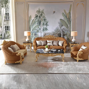 Sofá de Madera Maciza Estilo Francés para <span class=keywords><strong>Sala</strong></span> de Estar, Muebles de Lujo Estilo Europeo para <span class=keywords><strong>Sala</strong></span> de Estar de Villa Grande - Product Image 1