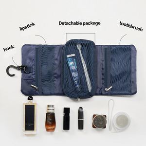 Sac de toilette pliable de style minimaliste japonais avec fermeture à bouton-pression pour hommes, voyage d'affaires, pochette de rangement pour cosmétiques - Product Image 3