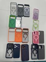 Coque de téléphone magnétique transparente antichoc avec cadre d'objectif anti-jaunissement et béquille pour iPhone