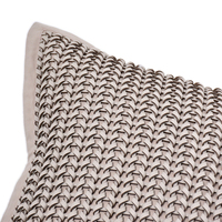 Coussin en cuir tissé lavable à la main, texture quadrillée kaki, oreiller de luxe pour salon et coin lecture, vente en gros