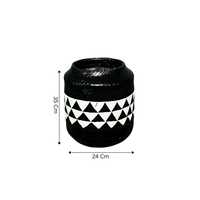 Pot Bunga Dekoratif untuk Dalam Ruangan, Dekorasi Rumah, Ruang Tamu, Meja Kantor, Tempat Tanaman Hias, Aksen Hitam Putih yang Stylish