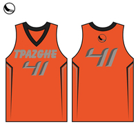 Maillot de basket-ball de dernière génération, coupe professionnelle, maillot de basket-ball, mélange de couleurs orange
