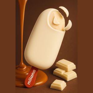 Barre de crème glacée au chocolat blanc et au caramel Thai Minh Couches croustillantes Gelato aromatisé au lait combiné Usine vietnamienne Sachet 70g - Product Image 1