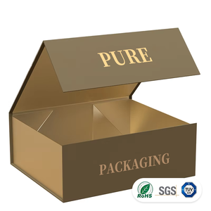 Caja de Regalo Magnética Plegable de Lujo con Logotipo Personalizado, Caja de Embalaje de Papel Rígido Plegable de una Pieza para Ropa y Joyería - Product Image 1