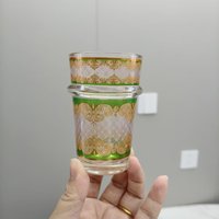 Ensemble de 6 tasses à thé marocaines traditionnelles en verre Teeglaser de 6 oz, ensemble de tasses à café, thé, eau, verre coloré, gobelet
