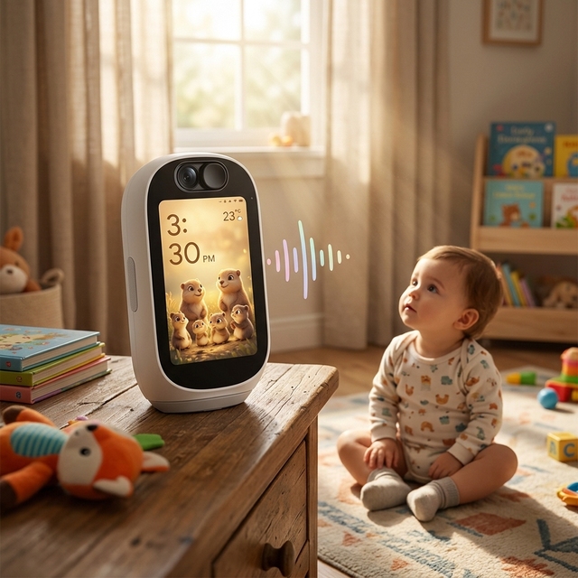 Tuya Smart Life WiFi Baby Camera Monitor 4 Inch Display AI Voice Interactive Q&A Auto Tracking Video Call Privacy Shutter