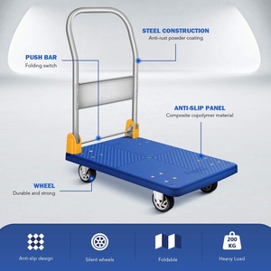 Offre Spéciale expédition rapide camion à main pliable camion à main chariot Heavy Duty <span class=keywords><strong>Garage</strong></span> Transport plate-forme chariot chariot - Product Image 6