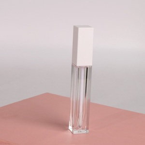 Tubes de brillant à lèvres vides en plastique carré, 7 ml, finition mate, blanc, noir, <span class=keywords><strong>rose</strong></span>, givré, transparent, avec applicateur doe foot, pour huile à lèvres et lip tint - Product Image 4