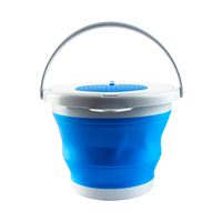 5l/10L seaux d'appâts vivants de pêche pp seau de lavage de voiture en plastique pliable 5/10 litres seau d'arrosage pliable avec couvercles