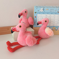 Porte-clés en peluche flamant rose mignon, pendentif de sac en forme d'oiseau, breloque douce en peluche, cadeau d'anniversaire pour enfants